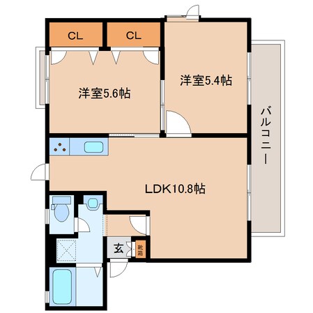 王寺駅 バス10分  桜ヶ丘２丁目下車：停歩2分 2階の物件間取画像